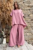 Pure Cotton Santos Keyhole Drape Back Top Indian Pink